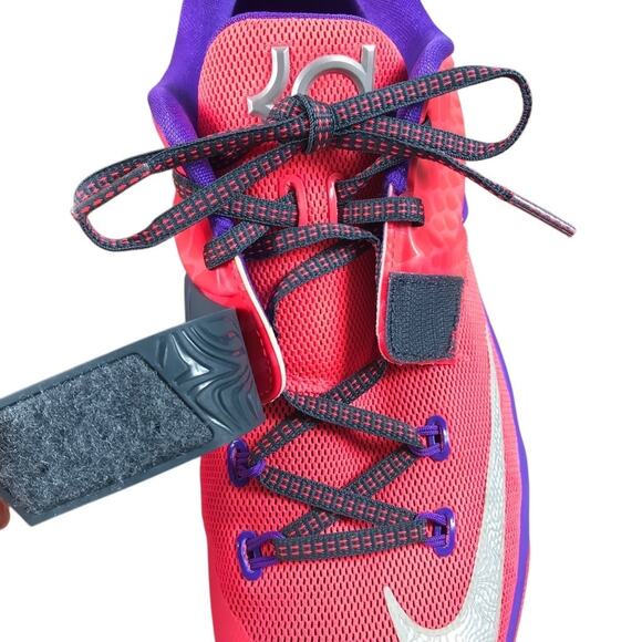 NIKE KD VII Hyper Punch Purple Sneakers 7Y Vintage Mesh Athletic Stylish Sporty - Picture 7 of 12